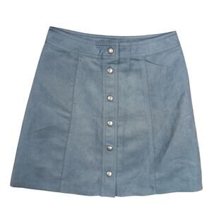 Divided By H&M Mini Skirt Size 2 Gray Fully Lined Snap Buttons Closure NWT